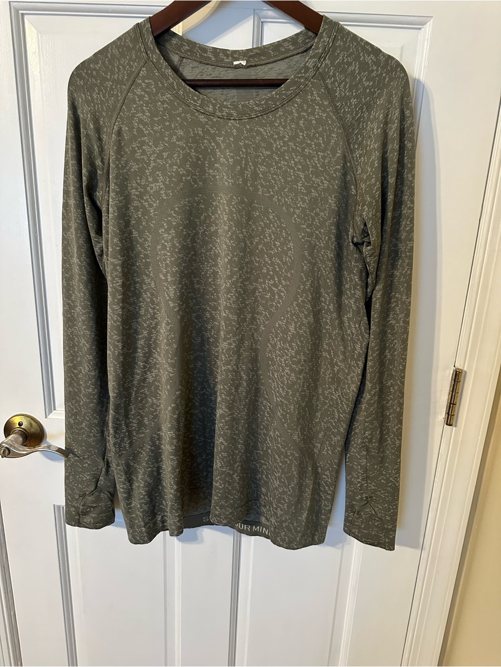 lululemon athletica Long Sleeve Performance Top in Olive Speckle